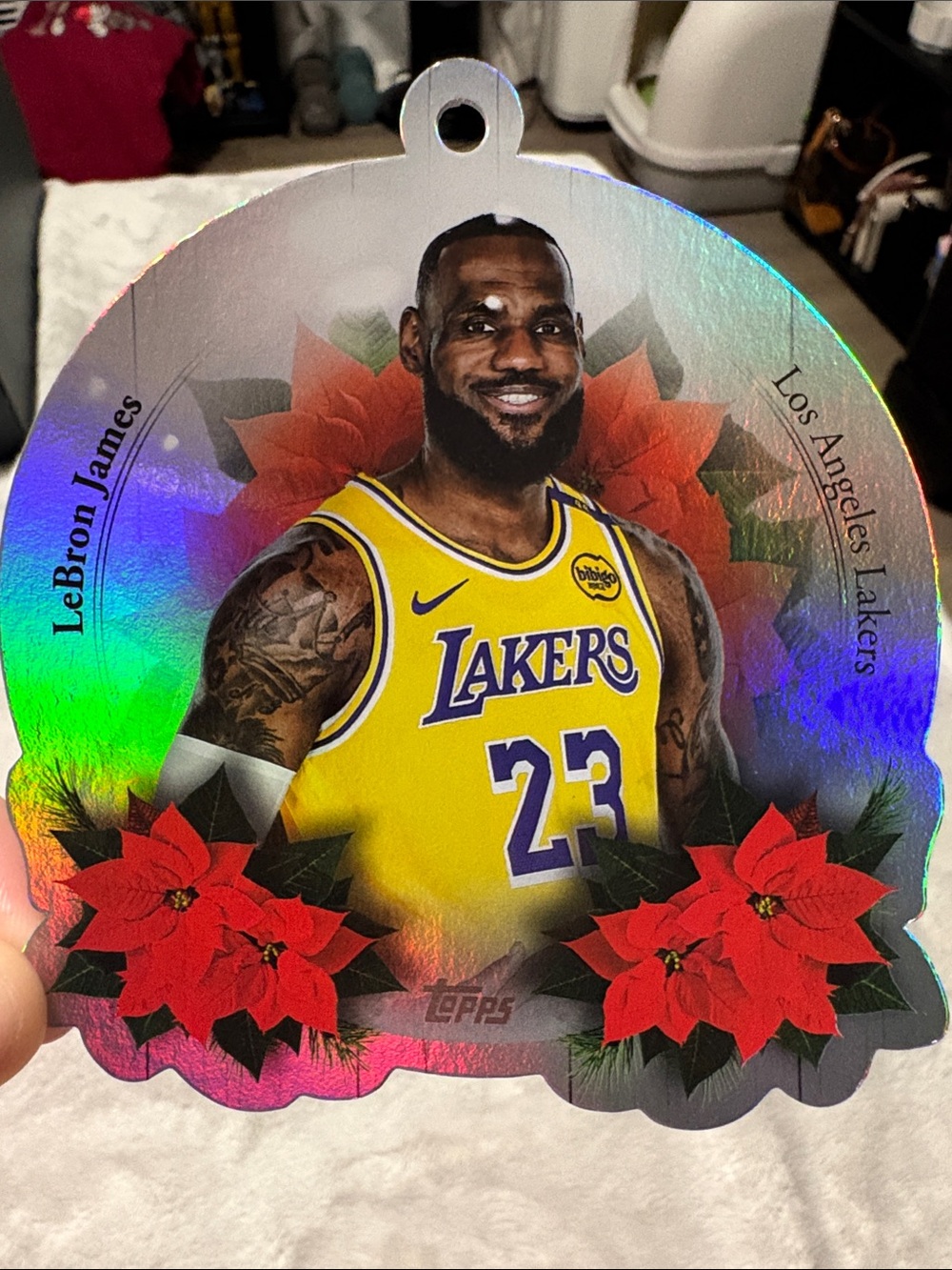 Topps LeBron James Los Angeles Lakers ornament
